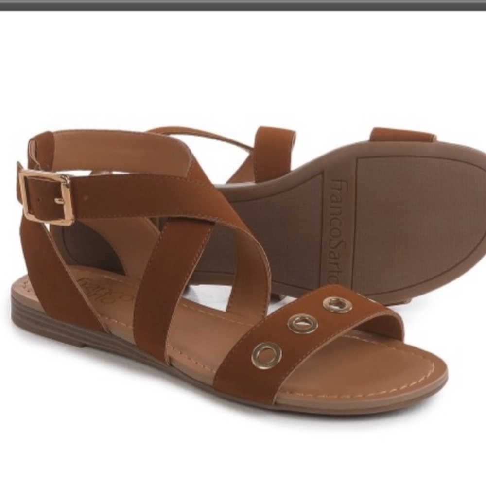 Franco Sarto Grand tan rivet sandals size 8